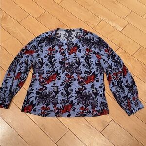 Kobi Halperin Blue and Black Floral Top